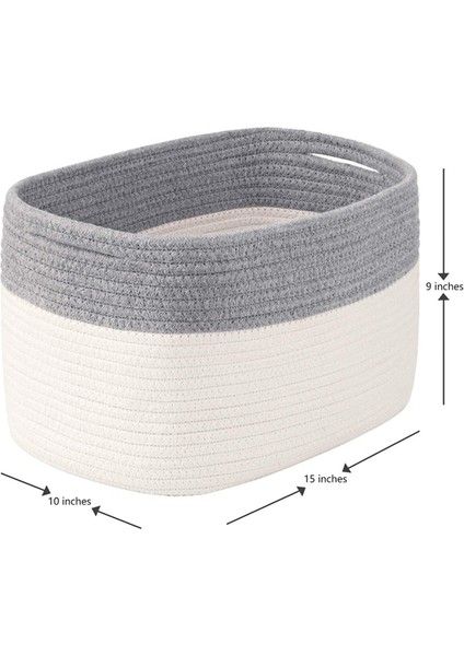 Pamuk Halat Saklama Sepetleri Kutusu Depolama Kare Organizatör Katlanabilir Dekoratif Dokuma Sepet Kulplu, D (Yurt Dışından) indirimleri