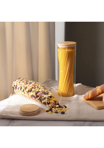 Cam Saklama Kapları Bambu Kapaklı 2 71 Oz Uzun Spagetti Kavanoz Seti - Makarna Için Mutfak Gıda Saklama Kutuları (Yurt Dışından) fırsatları