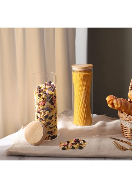 Cam Saklama Kapları Bambu Kapaklı 2 71 Oz Uzun Spagetti Kavanoz Seti - Makarna Için Mutfak Gıda Saklama Kutuları (Yurt Dışından) indirimleri
