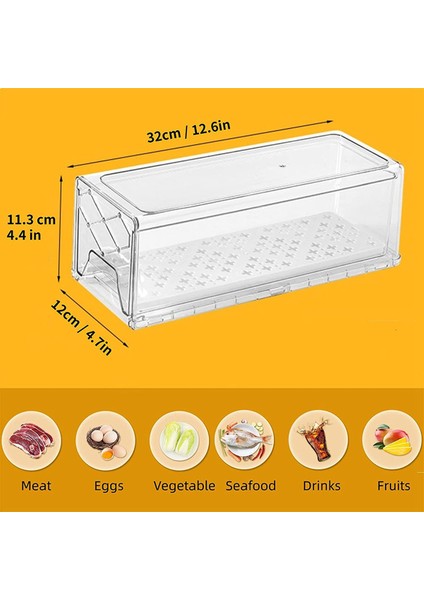 Gıda Saklama Dolabı Buzdolabı Saklama Kutusu Buzdolabı Çekmeceli Konteyner Küçük (Yurt Dışından)