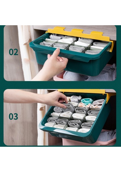 Çekmece Tipi Iç Çamaşırı Saklama Kutusu Ev Bölünmüş Giyim Çorap Saklama Kutusu Dolap Organizatör Kutusu (Sarı) (Yurt Dışından) modelleri