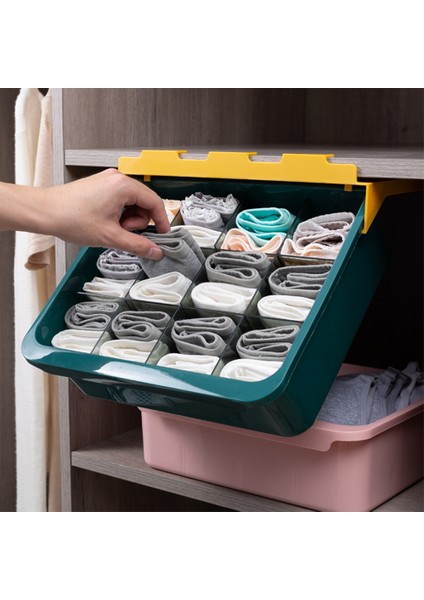 Çekmece Tipi Iç Çamaşırı Saklama Kutusu Ev Bölünmüş Giyim Çorap Saklama Kutusu Dolap Organizatör Kutusu (Sarı) (Yurt Dışından) indirimleri