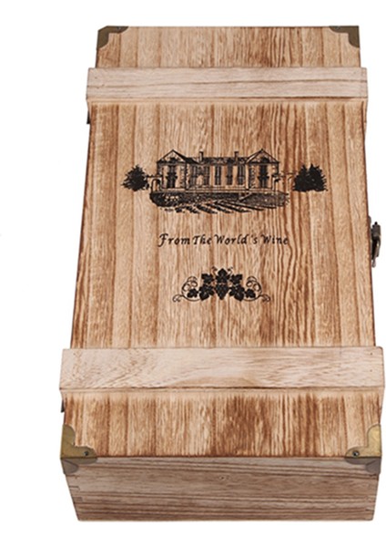 3x Vintage Ahşap 2 Kırmızı Şarap Şişesi Kutusu Taşıyıcı Sandık Vaka Depolama Taşıma Ekran Tutucu Doğum Günü Partisi Noel Hediyesi (Yurt Dışından) modelleri