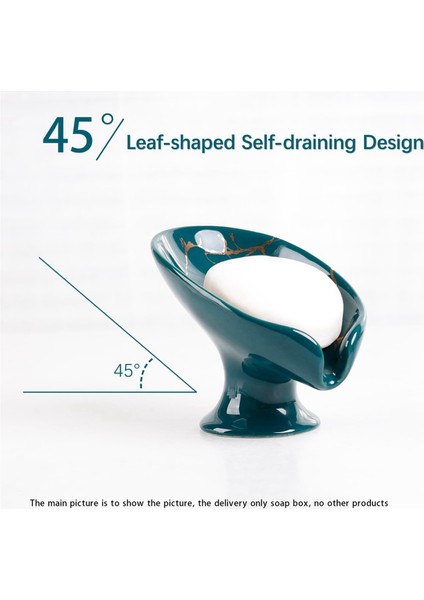Soap Dish, Ceramic Soap Holder Self Draining Marble Look Leaf-Shape Soap Dishes For Bathroom,green (Yurt Dışından) fiyatları