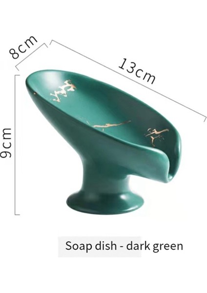 Soap Dish, Ceramic Soap Holder Self Draining Marble Look Leaf-Shape Soap Dishes For Bathroom,green (Yurt Dışından) modelleri