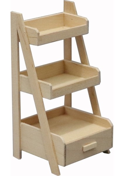 1:12 Dollhouse Mobilya Vintage Üç Katlı Ahşap Çiçek Standı Aperatif Rafı 1:12 Dollhouse Minyatür Aksesuarları (Yurt Dışından)