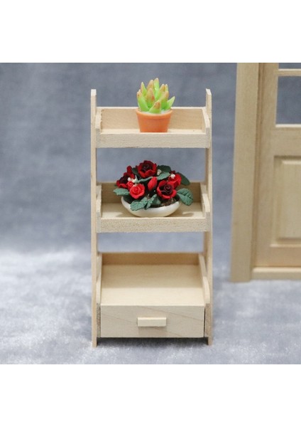 1:12 Dollhouse Mobilya Vintage Üç Katlı Ahşap Çiçek Standı Aperatif Rafı 1:12 Dollhouse Minyatür Aksesuarları (Yurt Dışından) indirimleri