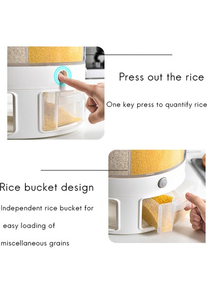 Mutfak Gıda Saklama Kabı Döner Kutular Tahıllar Nem Böcek Geçirmez Tahıl Organizatör Kutusu Ayırıcı Pirinç Kovası (Yurt Dışından) modelleri