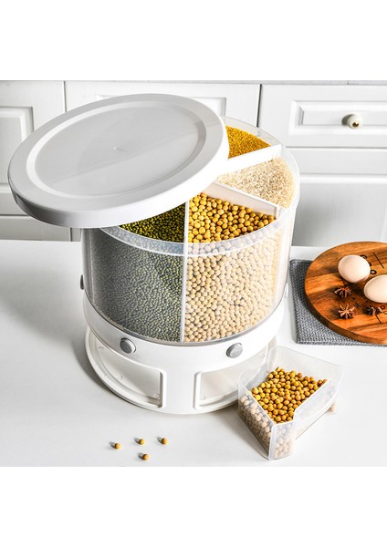 Mutfak Gıda Saklama Kabı Döner Kutular Tahıllar Nem Böcek Geçirmez Tahıl Organizatör Kutusu Ayırıcı Pirinç Kovası (Yurt Dışından) indirimleri