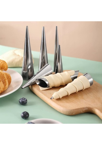 Temizleme Fırçası ile Cannoli Tüpleri Için 20 Adet Krem Boynuz Paslanmaz Çelik Koni Boru Şekilli Kalıp (Yurt Dışından)