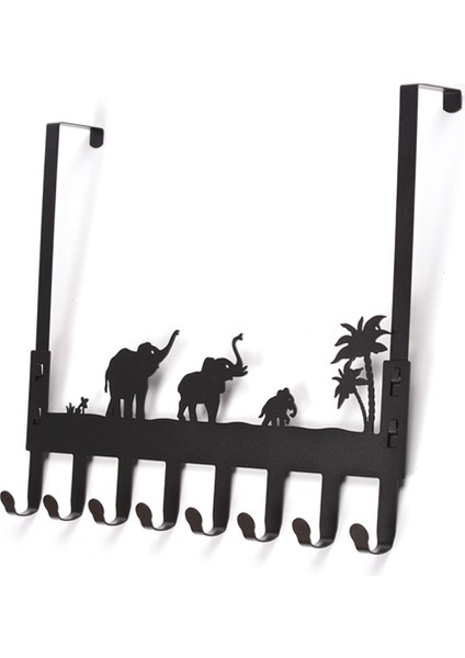 Banyo Için Kapı Üzeri Havlu Askıları, Siyah Kapı Askı Kancası Kapı Giysileri Için Havlu Askısı 8 Kancalı Anahtar Çanta Askısı (Yurt Dışından)