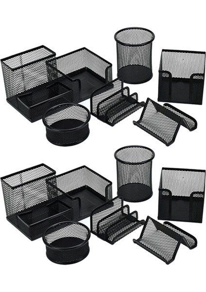 12PCS Metal Masa Organizasyonu Kalem Tutucu Organizatör Ofis Kalem Sahipleri Çok Fonksiyonlu Depolama Siyah Metal Örgü (Yurt Dışından)
