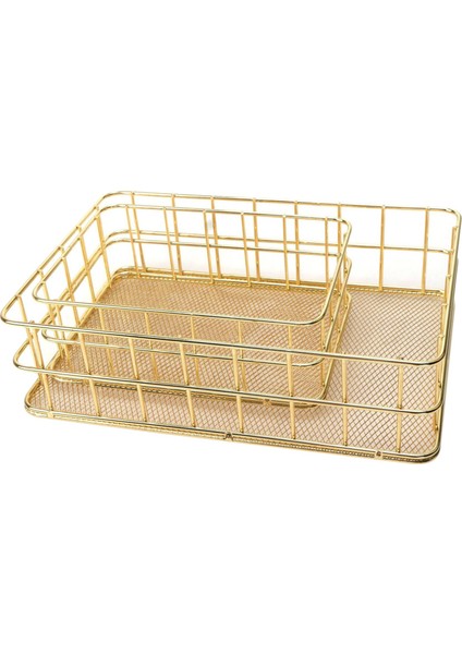 Iskandinav Metal Tel Depolama Sepeti Ofis Masaüstü Çeşitli Eşyalar Makyaj Fırçaları Tutucu Masa Kozmetik Organizatör Demir Sepet B (Yurt Dışından)