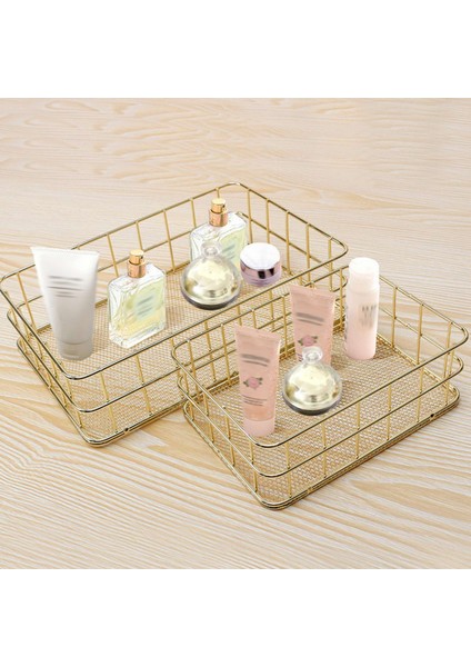 Iskandinav Metal Tel Depolama Sepeti Ofis Masaüstü Çeşitli Eşyalar Makyaj Fırçaları Tutucu Masa Kozmetik Organizatör Demir Sepet B (Yurt Dışından) indirimleri