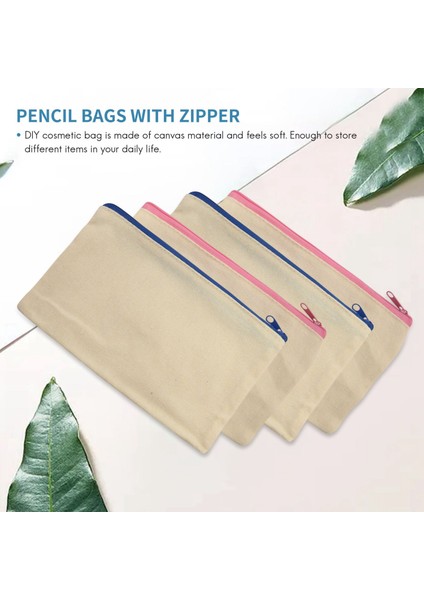 40 Pcs Canvas Zipper Bags Pencil Pouch Makeup Bags Blank Canvas Pencil Case Cosmetic Bag For Travel Dıy Craft School (S) (Yurt Dışından) fiyatları