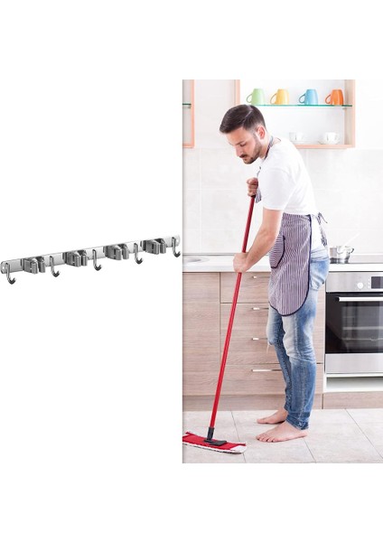 Süpürge Tutucu Duvara Montaj Bahçe Alet Düzenleyici, Paspas Askı Duvara Monte Garaj Depolama, Mutfak, Çamaşırhane Yardımcı Raf (Yurt Dışından) indirimleri