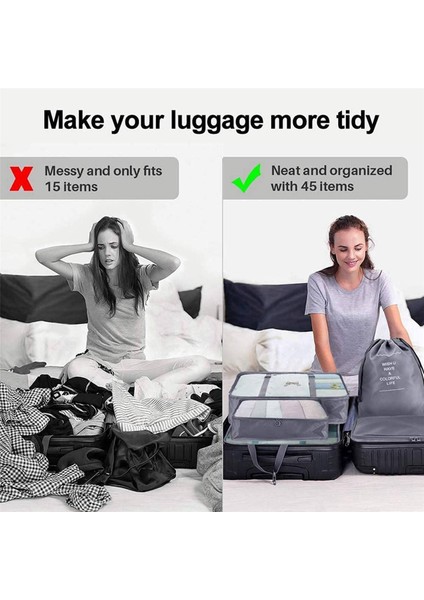 Packing Cubes For Suitcase,18 Pcs Suitcase Organizer Bags Set Luggage Organizers (Yurt Dışından)