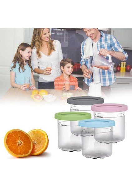 Ninja XSKPLID2CD Için, NC299AMZ ve NC300S Serisi Kremalı Dondurma Makineleri ile Uyumlu 1 Pint 4 Paket Gri (Yurt Dışından)