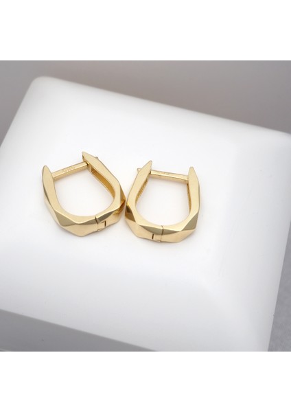 Geste Jewellery Modern Geometrik Altın Halka Küpe