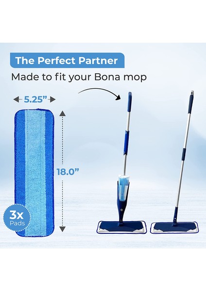 Replacement Mop Pads For Hardwood Mop Floor Cleaner Accessories, Microfiber Reusable Mop Floor Pad (Yurt Dışından)