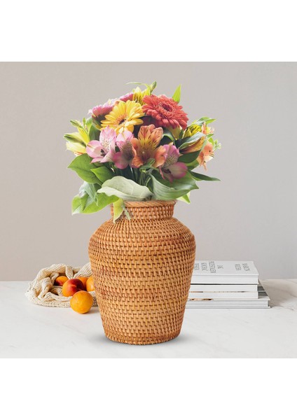 Rattan Dokuma Vazo Sanat Vazo Moda Masa Üstü Dekorasyon Bitkiler Saksı Faddish Ev Bahçe Malzemeleri Çiçek (Yurt Dışından) modelleri