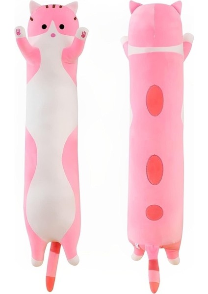 Runjing Güzel Peluş Kedi Sevimli Karikatür Yumuşak Dolması Yavru Kedi Uzun Atış Uyku Yastığı Oyuncak Hediye Çocuklar Için Kız Arkadaşı Çoklu Boyutu (Pembe, 50CM/19.6IN) (Yurt Dışından)