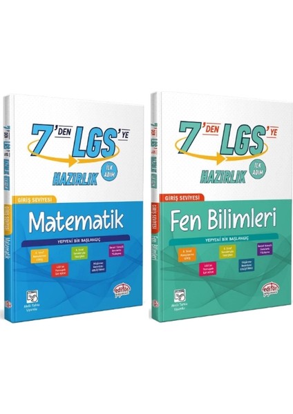 Editör Yayınları 7. Sınıf 7'den LGS'ye Hazırlık Matematik - 7'den LGS'ye Hazırlık Fen Bilimleri 2'li Set