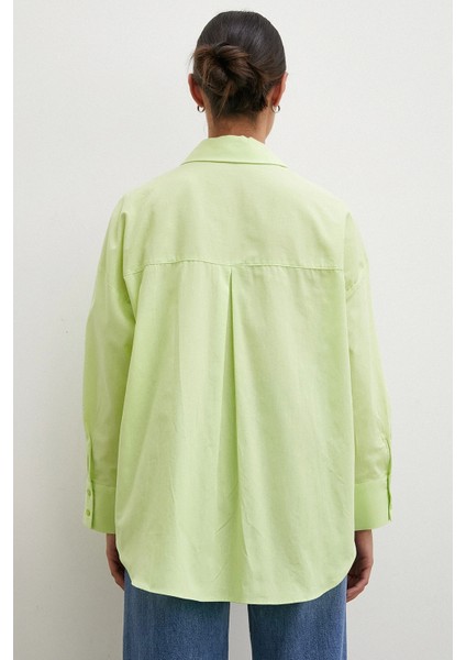 Regular Fit Poplin Gömlek Yeşil