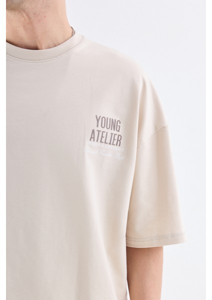 Young Atelıer Baskılı Oversıze Eşofman Takım Taş