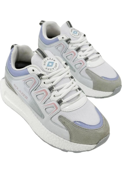 Kadın Bej Gri Ortopedik Confort Taban Fileli Sneaker Günlük Spor Ayakkabı 029