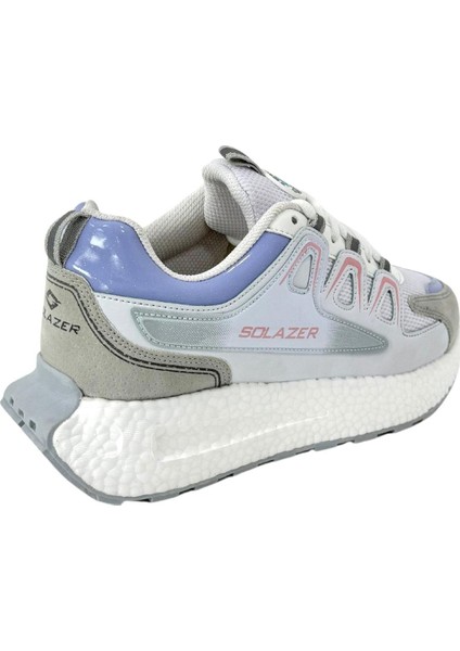 Kadın Bej Gri Ortopedik Confort Taban Fileli Sneaker Günlük Spor Ayakkabı 029