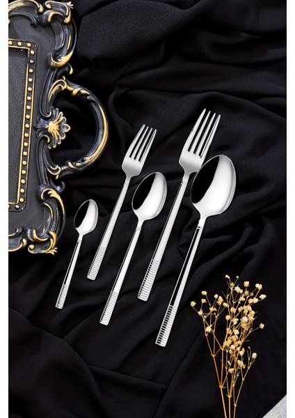 Paslanmaz Çelik Heybeli 30 Parça Çatal Kaşık Çeyiz Seti