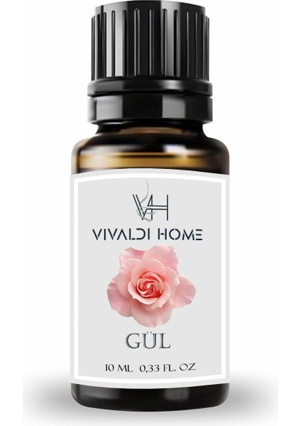 Vivaldi Home Gül Aromaterapi Uçucu Yağ Esansiyel Buhurdanlık Yağı 10 ml