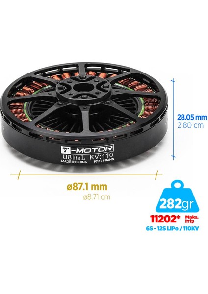 U Power Type U8 Lite L 110KV Brushless Fırçasız Brushless Fırçasız Uav Motor Multikopter Multi-Rotor Quadcopter Hexacopter Drone Motoru