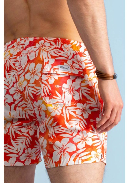 Çiçek Desenli Hawaii Deniz Şortu