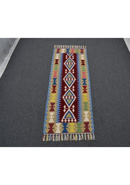 Yeni El Dokuma Desenli Pınarbaşı Yün Mini Yolluk Kilim 4956