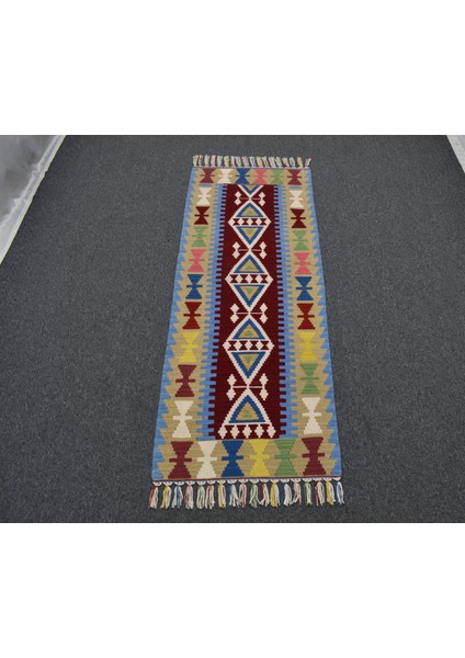 Yeni El Dokuma Desenli Pınarbaşı Yün Mini Yolluk Kilim 4956