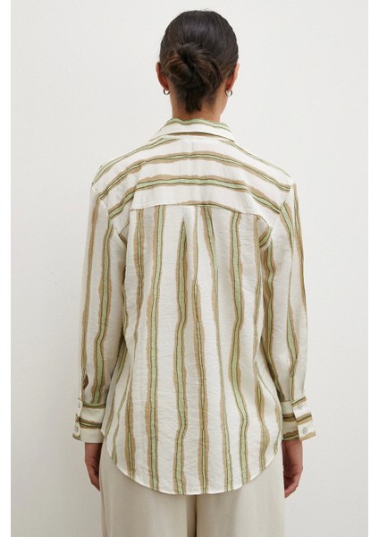 Bambu Çizgili Gömlek Yeşil modelleri