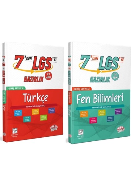 Editör Yayınları 7. Sınıf 7'den LGS'ye Hazırlık Türkçe - 7'den LGS'ye Hazırlık Fen Bilimleri 2'li Set