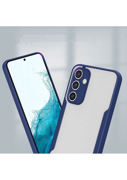 - Galaxy A14 Uyumlu Kılıf Kenarı Renkli Arkası Şeffaf Parfe Kapak