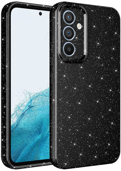 - Galaxy A14 Uyumlu Kılıf Simli Kamera Korumalı Koton Kapak