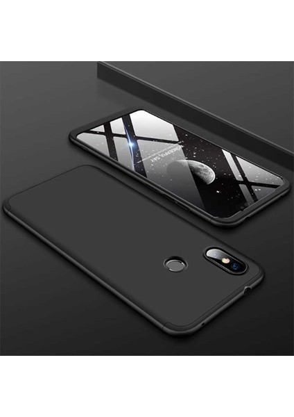 - Xiaomi Redmi Note 7 - Kılıf Parmak izi Yapmayan 3 Parça Ays Kapak - Siyah