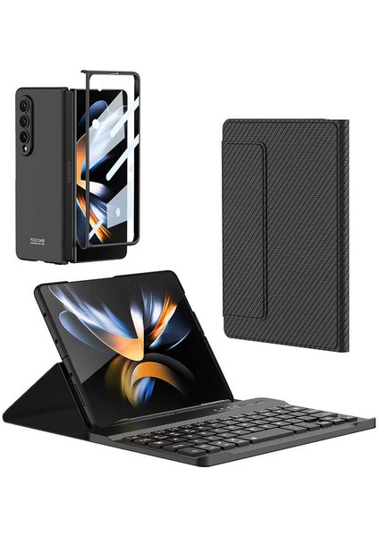 - Galaxy Z Fold 3 Uyumlu Kılıf Standlı Bluetooth Klavyeli Kıpta Keyboard Set Kılıf