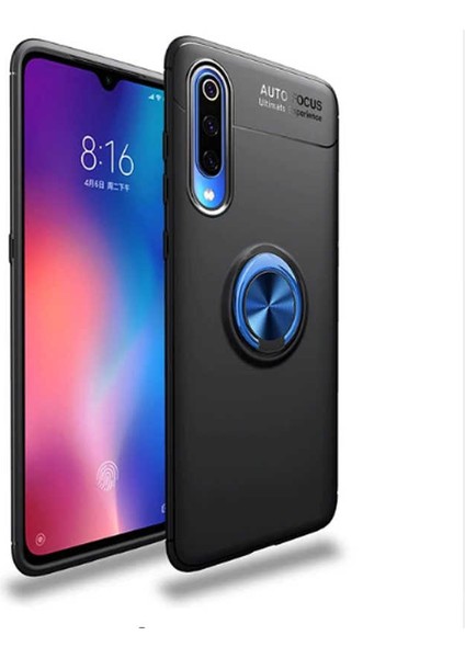 - Galaxy A70 Uyumlu Kılıf Yüzüklü Auto Focus Ravel Karbon Silikon Kapak