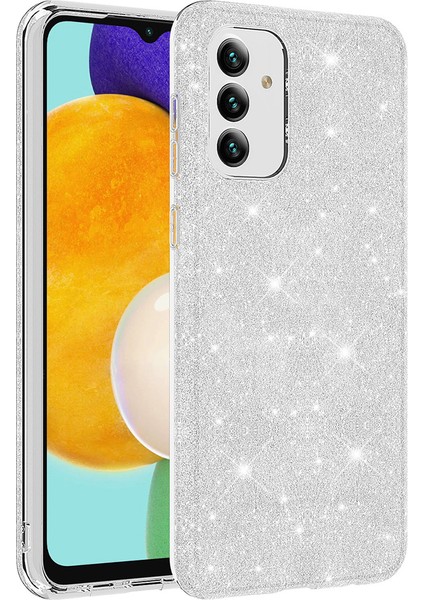 - Galaxy A13 5g Uyumlu Kılıf Simli Koruyucu Shining Silikon