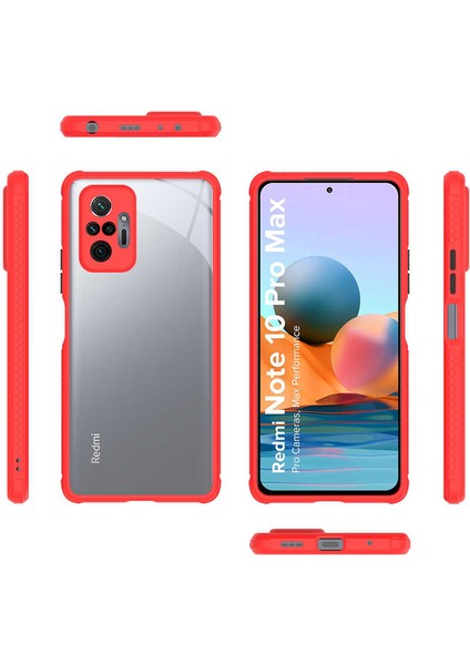 - Xiaomi Redmi Note 10 Pro Uyumlu Kılıf ​​kenarları Tırtıklı Renkli Düğmeli Kaff Kapak