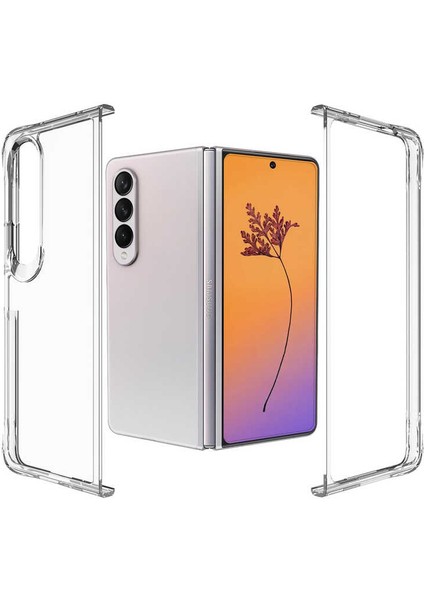 - Galaxy Z Fold 4 Uyumlu Kılıf Sert Şeffaf Pürüzsüz Vonn Kapak