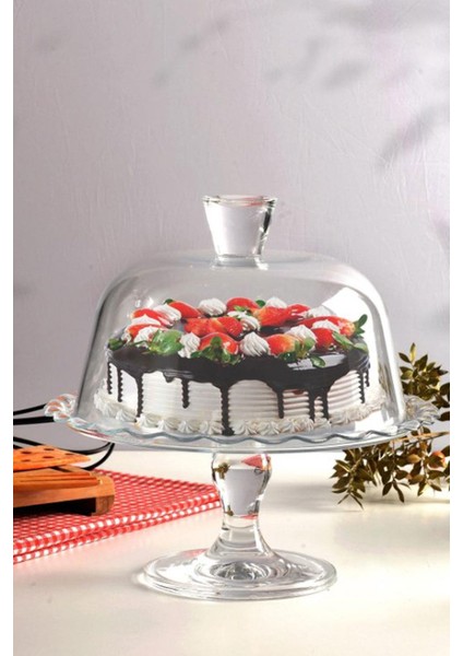 96952 Patisserie Ayaklı Kek Fanus Kapaklı Servis Tabağı