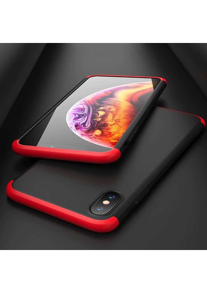 - iPhone Xs Max 6.5 Uyumlu Kılıf 3 Parçalı Parmak Izi Yapmayan Sert Ays Kapak