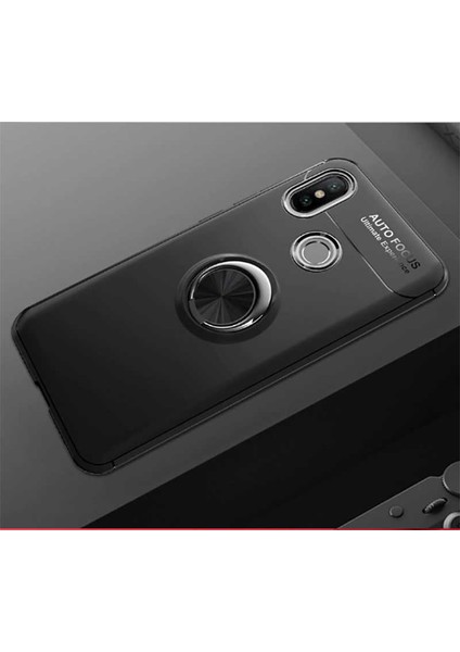 - Xiaomi Redmi Note 7 Uyumlu Kılıf Yüzüklü Auto Focus Ravel Karbon Silikon Kapak